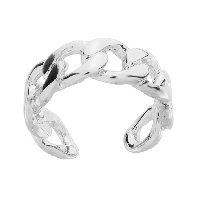 Brinco Piercing Fake Corrente Banhado a Prata 925