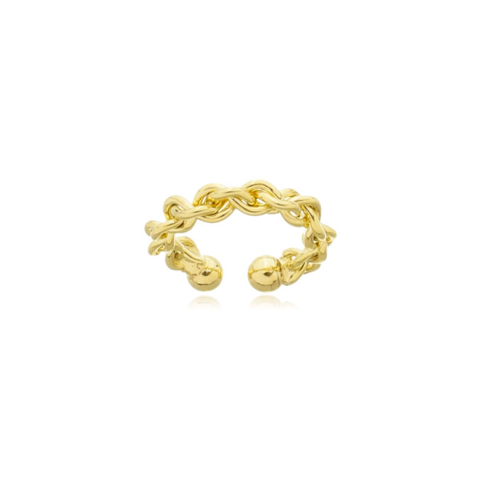 Brinco Piercing Falso Trançado Banhado a Prata 925