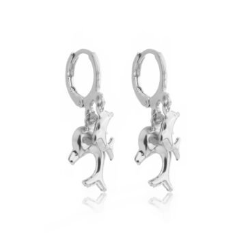 Brinco Argolinha Dois Golfinhos Banhado a Prata 925