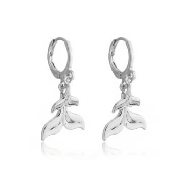 Brinco Argolinha Caudas Sereias Encantada Banhado a Prata 925