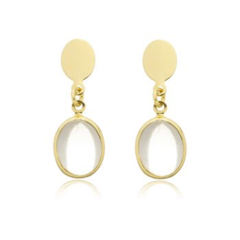 Brinco Pingente Pedra Zircônia Banhado a Ouro 18k