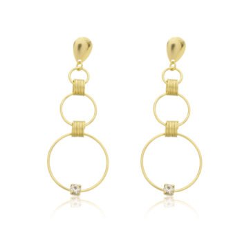 Brinco 3 Argolas Banhado a Ouro 18k