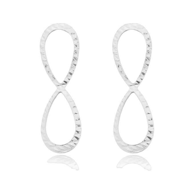 Brinco Símbolo Infinito Médio Banhado a Ouro 18k