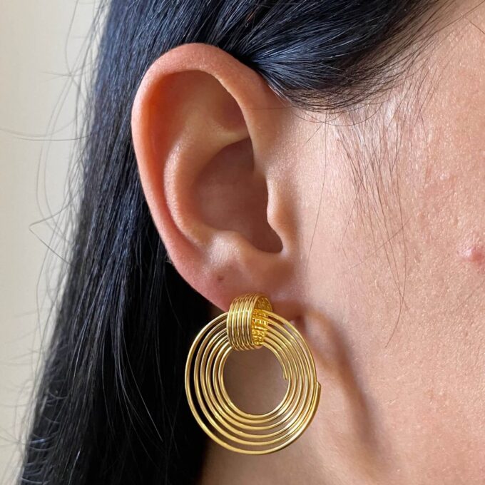 Brinco Redondo Aros Banhado a Ouro 18k
