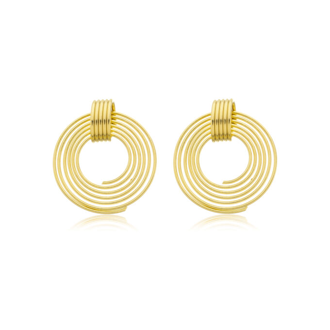 Brinco Redondo Aros Banhado a Ouro 18k