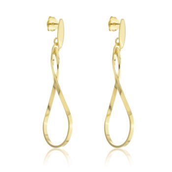 Brinco Gota Torcida Banhado a Ouro 18k