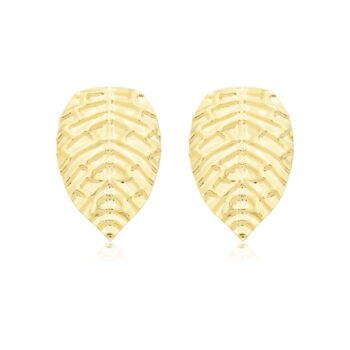 Brinco Folha Organica Banhado a Ouro 18k