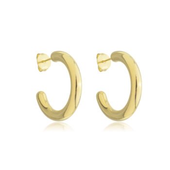 Brinco Argola Tubo Liso Banhado a Ouro 18k