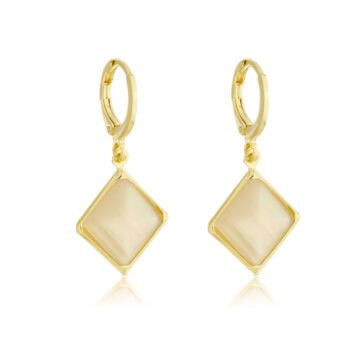 Brinco Argolinha Losango Banhado a Ouro 18k