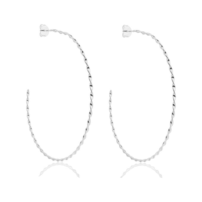 Brinco Argola Torcida Grande Banhado a Ouro 18k