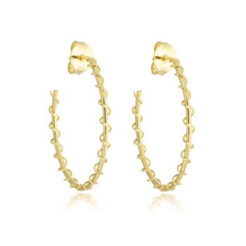 Brinco Argola Interlaçada Banhado a Ouro 18k