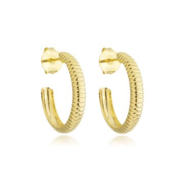 Brinco Argola Detalhada Banhado a Ouro 18k