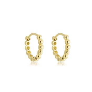 Brinco Argola de Bolinhas Banhado a Ouro 18k