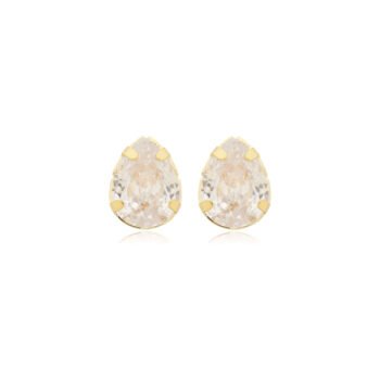 Brinco Ponto de Luz Gota Banhado a Ouro 18k