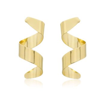 Brinco Espiral Banhado a Ouro 18k