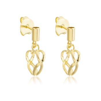 Brinco Coração Interlaçado Banhado a Ouro 18k