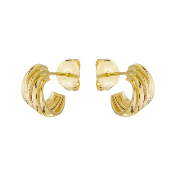 Brinco Argolinha Tripla Banhado a Ouro 18k