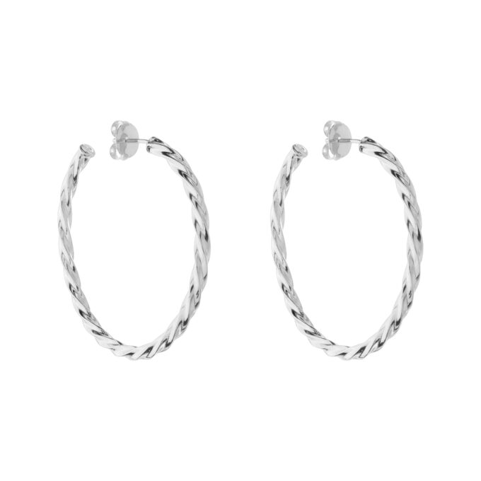 Brinco Argola Redonda Torcida Banhado a Ouro 18k