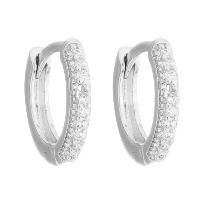 Brinco Argola Pequena Cravejada Banhado a Ouro 18k