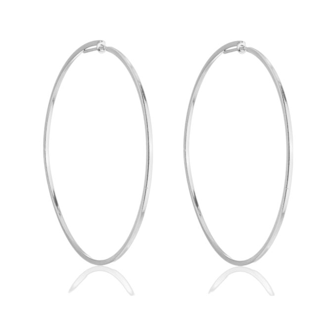 Brinco Argola Lisa Fina Fechada Banhado a Ouro 18k