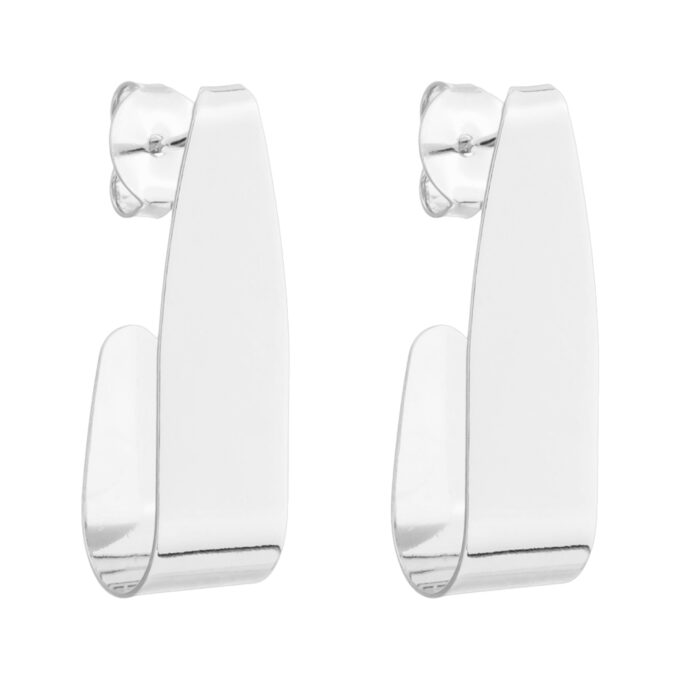 Brinco Meia Argola Lisa Chapa Banhado a Ouro 18k