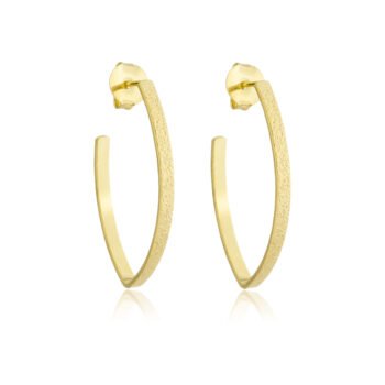Brinco Argola Oval Banhado a Ouro 18k