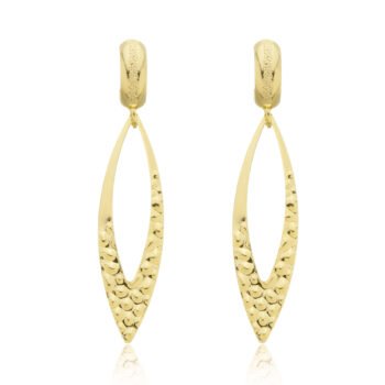 Brinco Argola Gota Texturizada Banhado a Ouro 18k