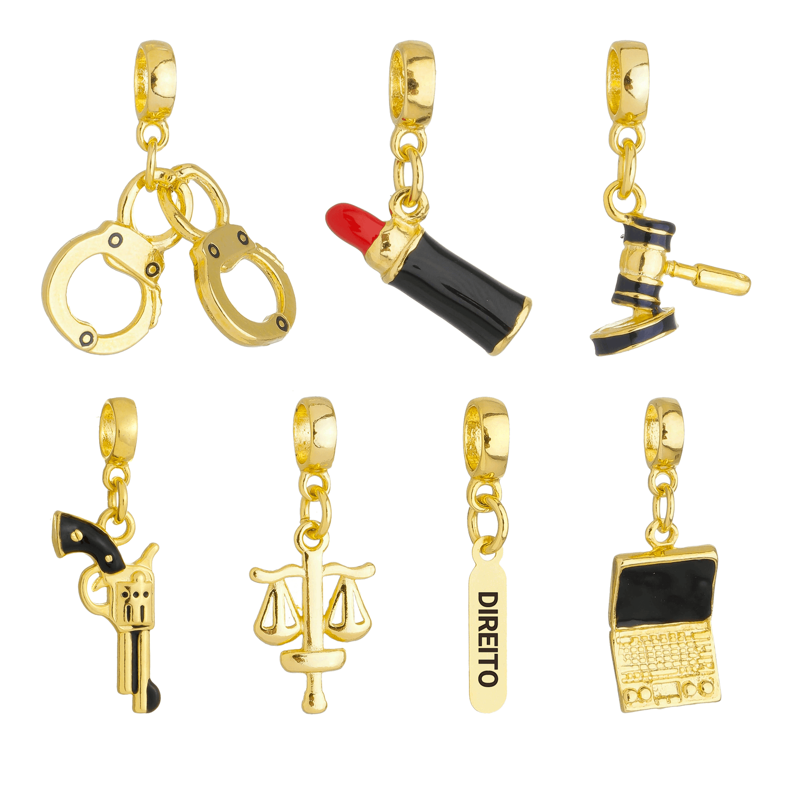 Berloques Direito Advogada Banhado a Ouro 18k