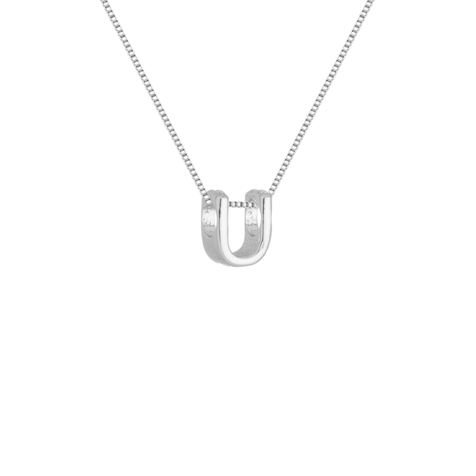 Colar Pingente Letra U Banhado a Ouro 18k