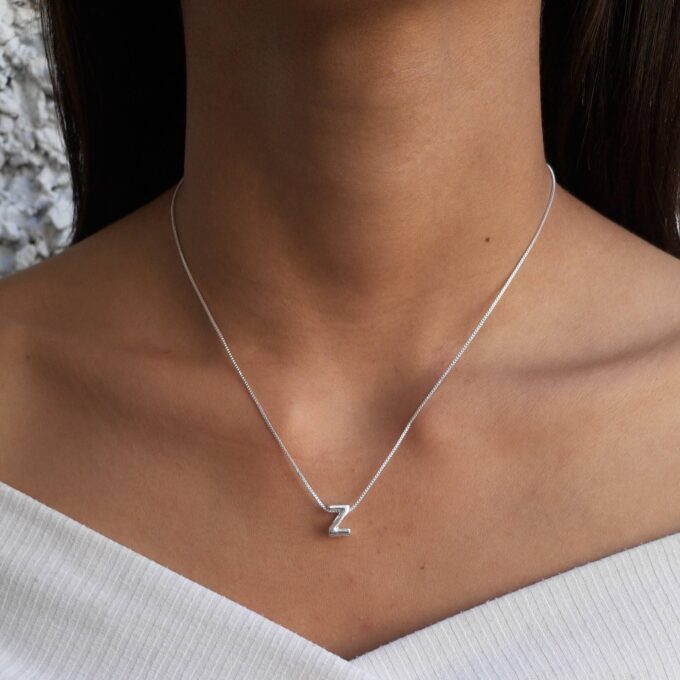 Colar Pingente Letra Z Banhado a Ouro 18k