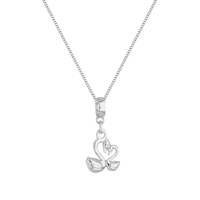 Colar Pingente Cisne Banhado a Ouro 18k