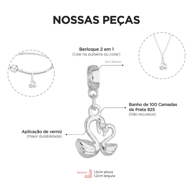 Colar Pingente Cisne Banhado a Ouro 18k