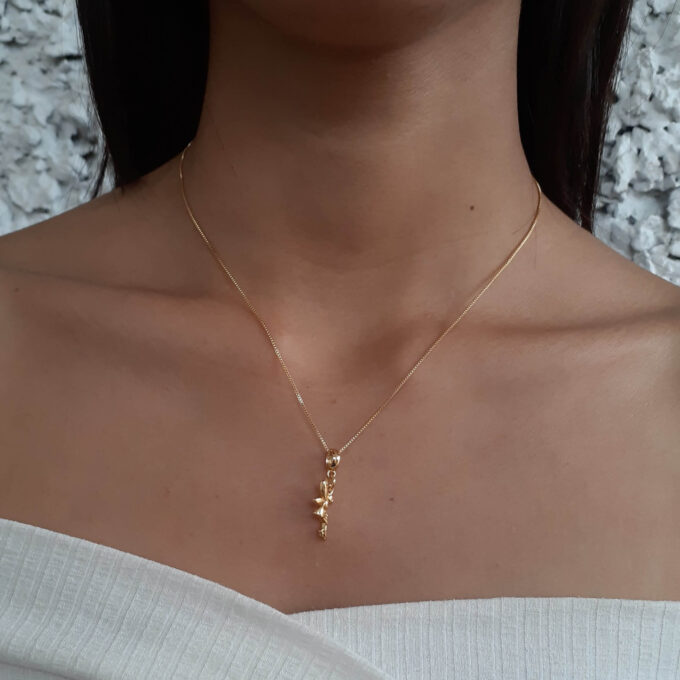 Colar Pingente Fada Sininho Banhado a Ouro 18k