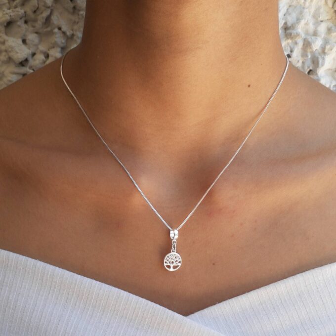 Colar Pingente Arvore Da Vida Banhado a Ouro 18k