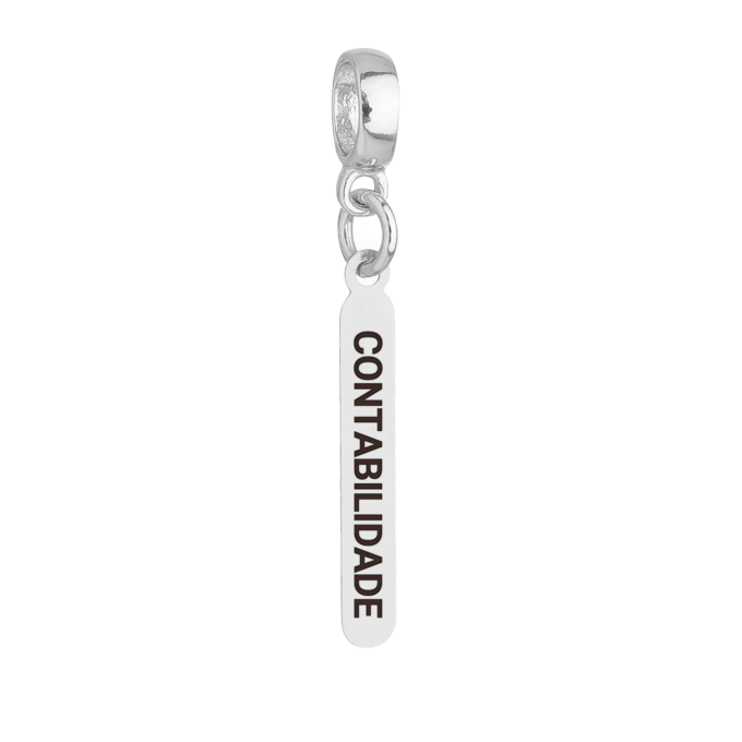 Berloque Plaquinha Contabilidade Banhado a Ouro 18k