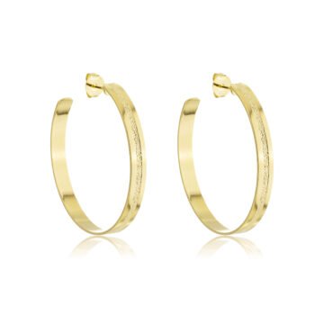 Brinco Argola com Detalhes Banhado a Ouro 18k