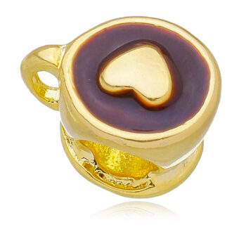 Berloque Xícara de Café Separador Banhado a Ouro 18k