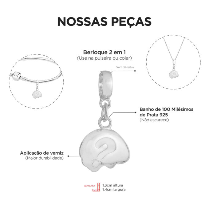 Berloque Cérebro ? Banhado a Ouro 18k