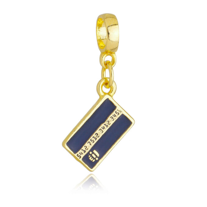 Berloque Cartão de Crédito Banhado a Ouro 18k