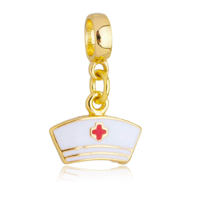 Berloque Chapéu Enfermeira Banhado a Ouro 18k