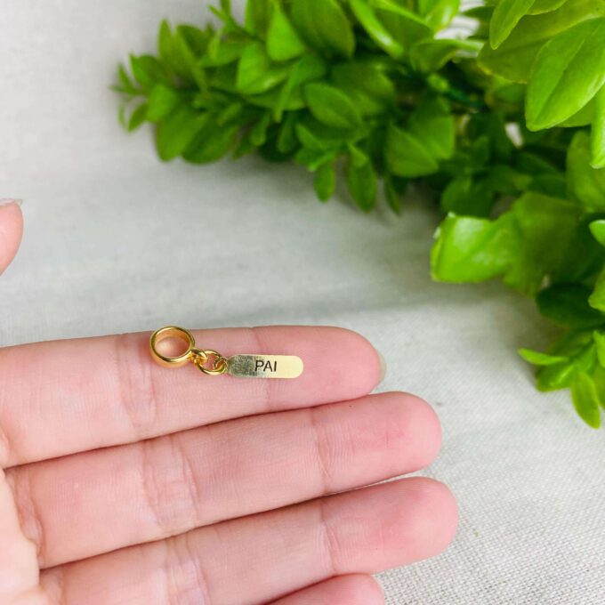 Berloque Plaquinha Pai Banhado a Ouro 18k