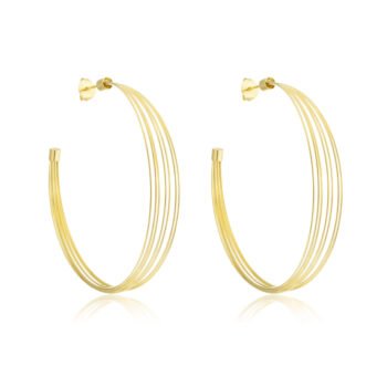 Brinco Argola Fios Banhado a Ouro 18k