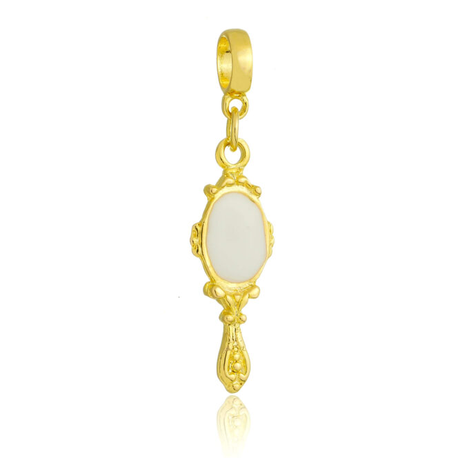 Berloque Espelho Banhado a Ouro 18k