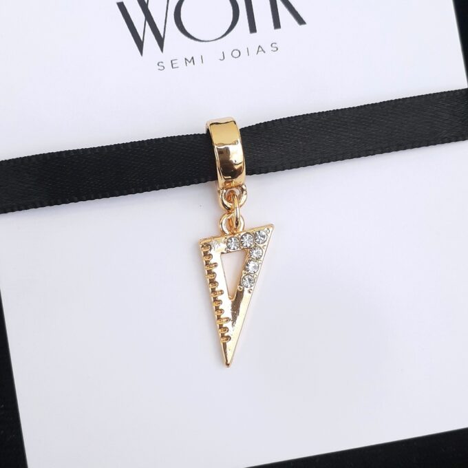 Berloque Esquadro Banhado a Ouro 18k