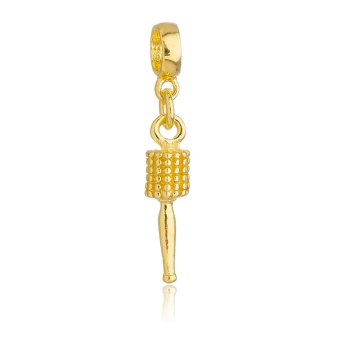 Berloque Escova de Cabelo Banhado a Ouro 18k