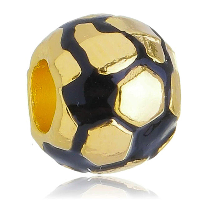Berloque Bola de Futebol Separador Banhado a Ouro 18k
