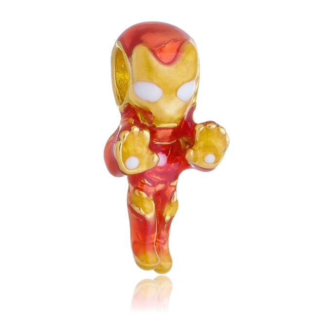 Berloque Homem de Ferro Separador Banhado a Ouro 18k