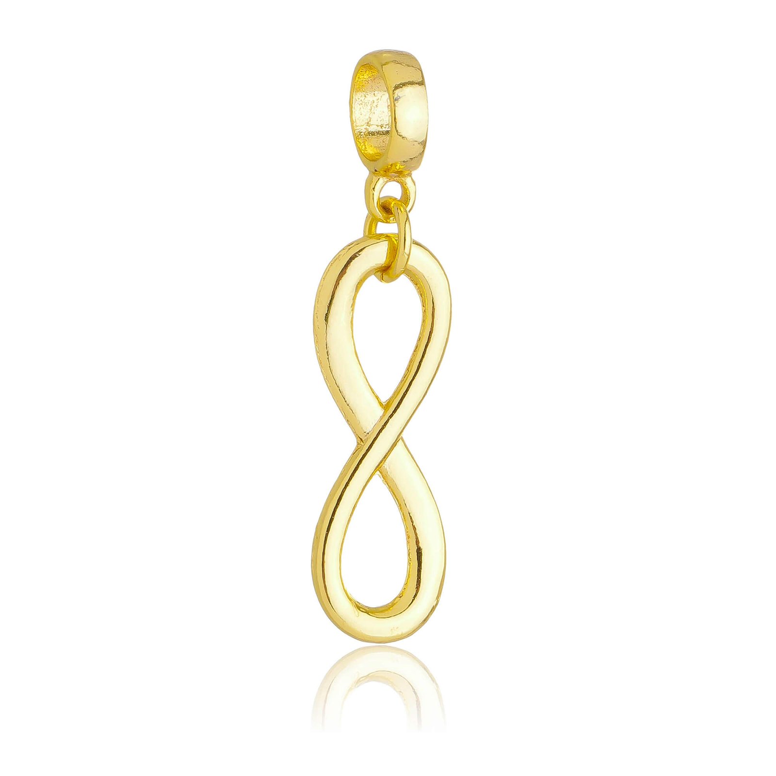 Berloque Símbolo do Infinito Banhado a Ouro 18k