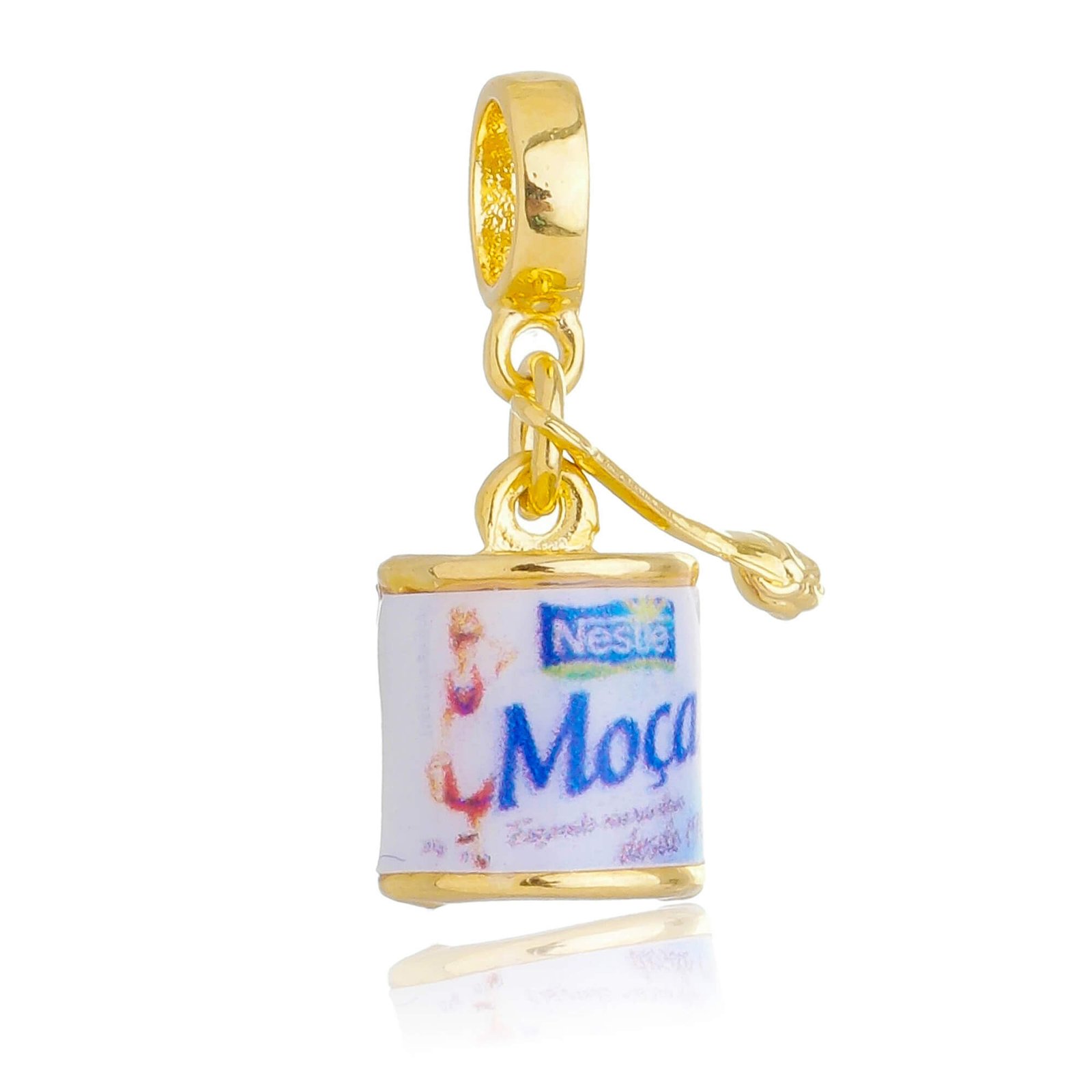 Berloque Leite Moça Banhado a Ouro 18k