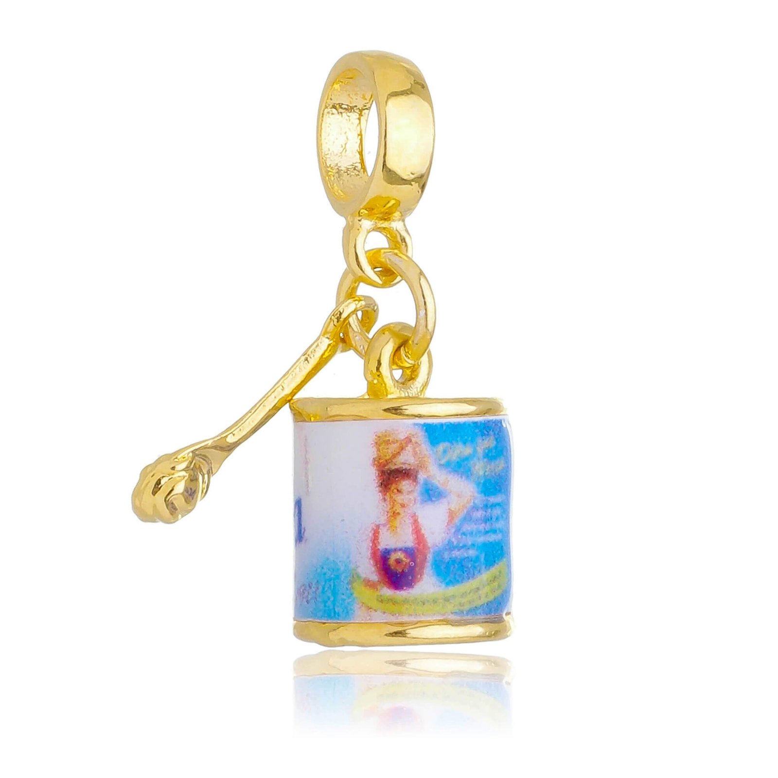 Berloque Leite Moça Banhado a Ouro 18k